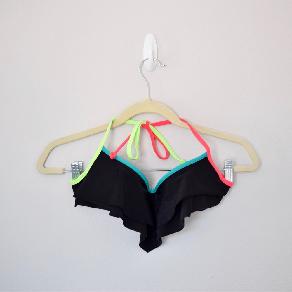 VS Pink Ruffle Swim Top